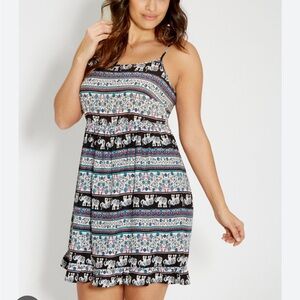 Maurices Multicolor Elephant Print Dress
